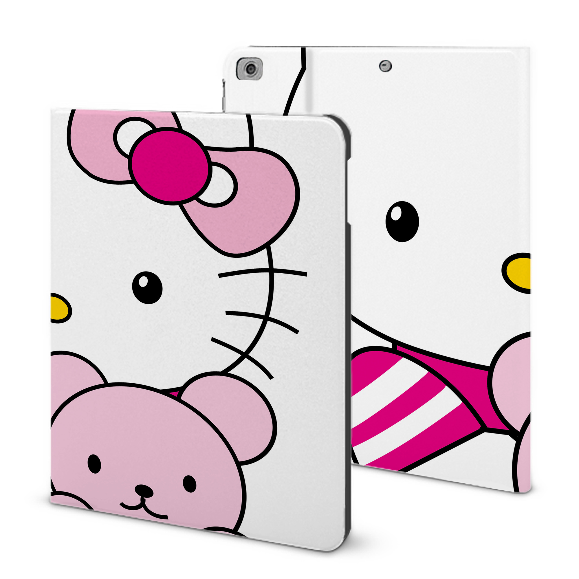 （画像用） Hello Kitty ハローキティ IPad ケース ブック型 PUレザー TPU 耐衝撃 軽量 薄型 ペン収納なし 全面保護 IPad 各モデル対応